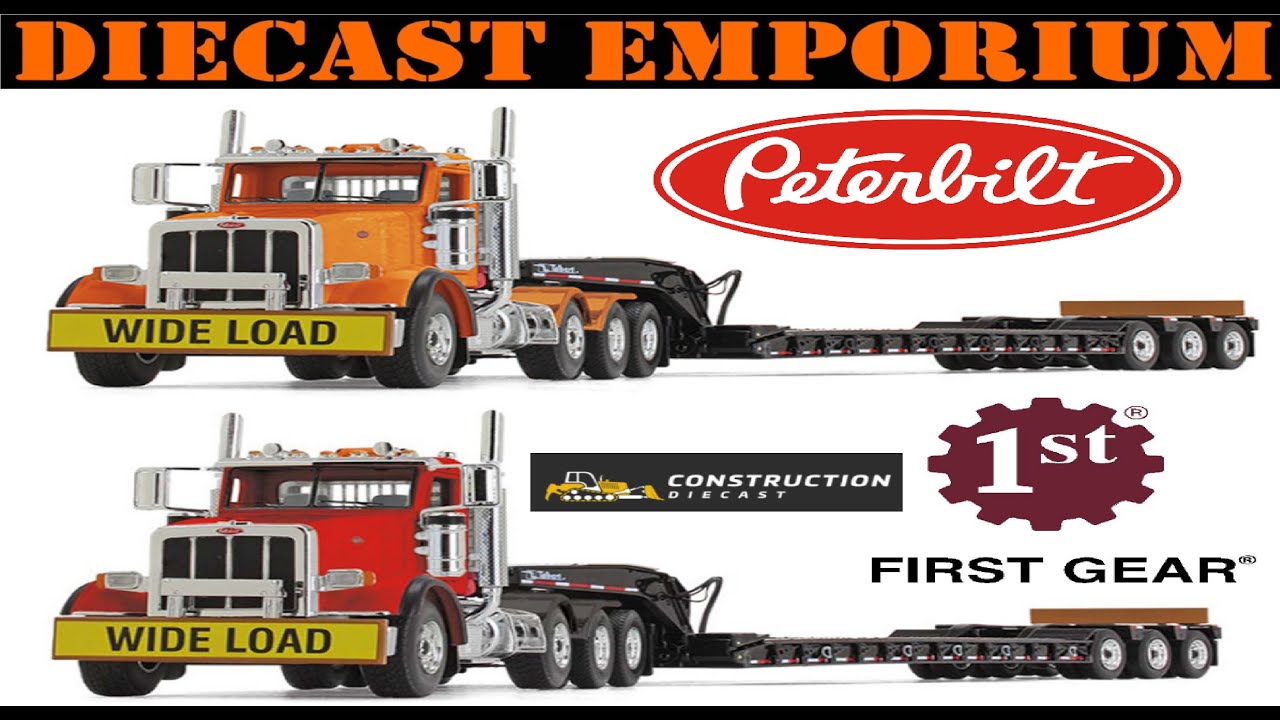1:50 Scale First Gear Peterbilt 367 Tractor with Talbert Lowboy Trailer Unboxing and Review