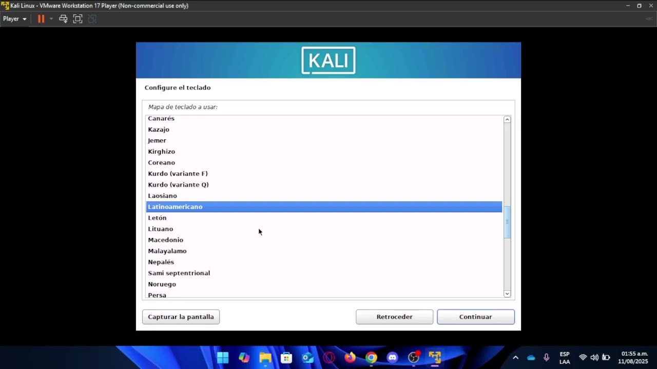 Instalación de Kali Linux en VMware Workstation Player