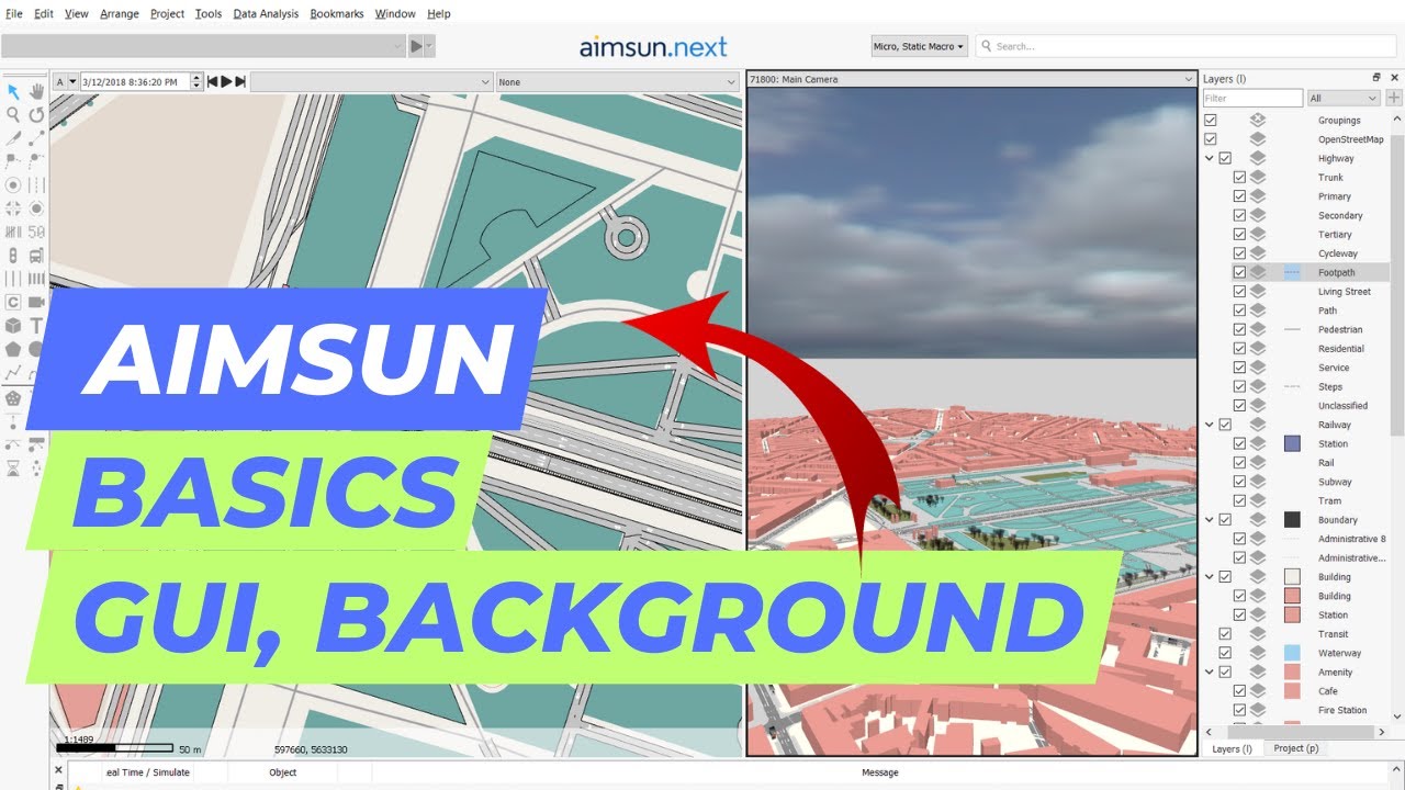 Aimsun Tutorial -  Adding background, Software handling
