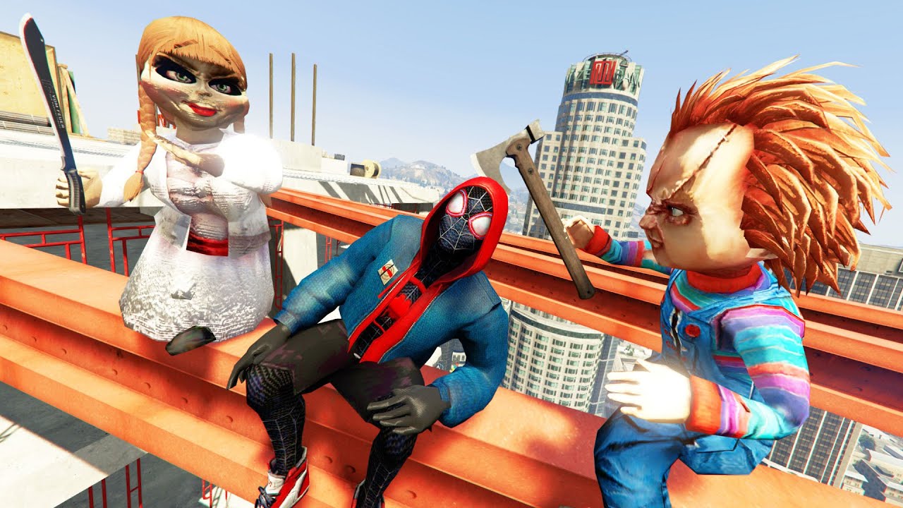 GTA V - Ragdolls And Fails Compilation V.12 (Miles Morales Vs Chucky And Annabelle / Epic Ragdolls)