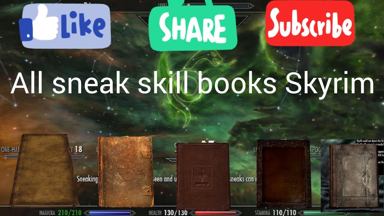 All 5 sneak skill books in Skyrim!!!