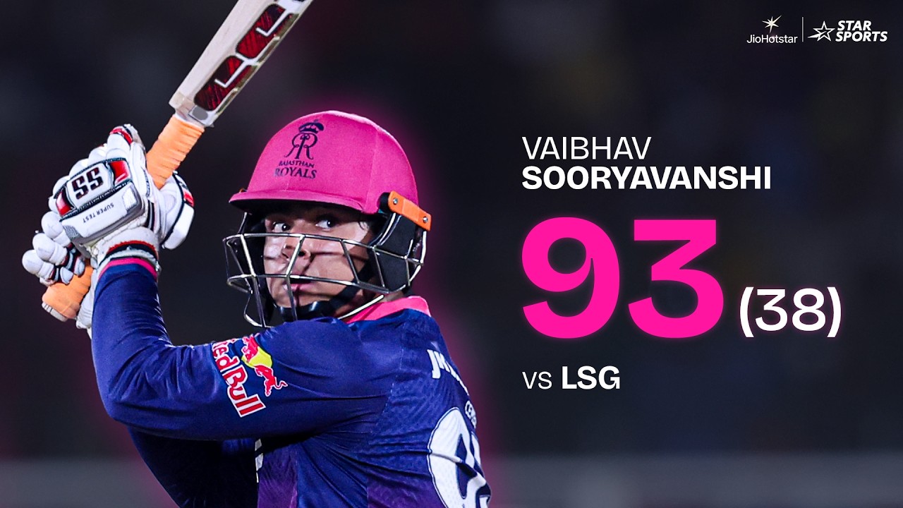 Boss Baby! Vaibhav Suryavanshi&rsquo;s 93(38) for #RR vs #LSG with 10 sixes & 7 fours! | #TATAIPL