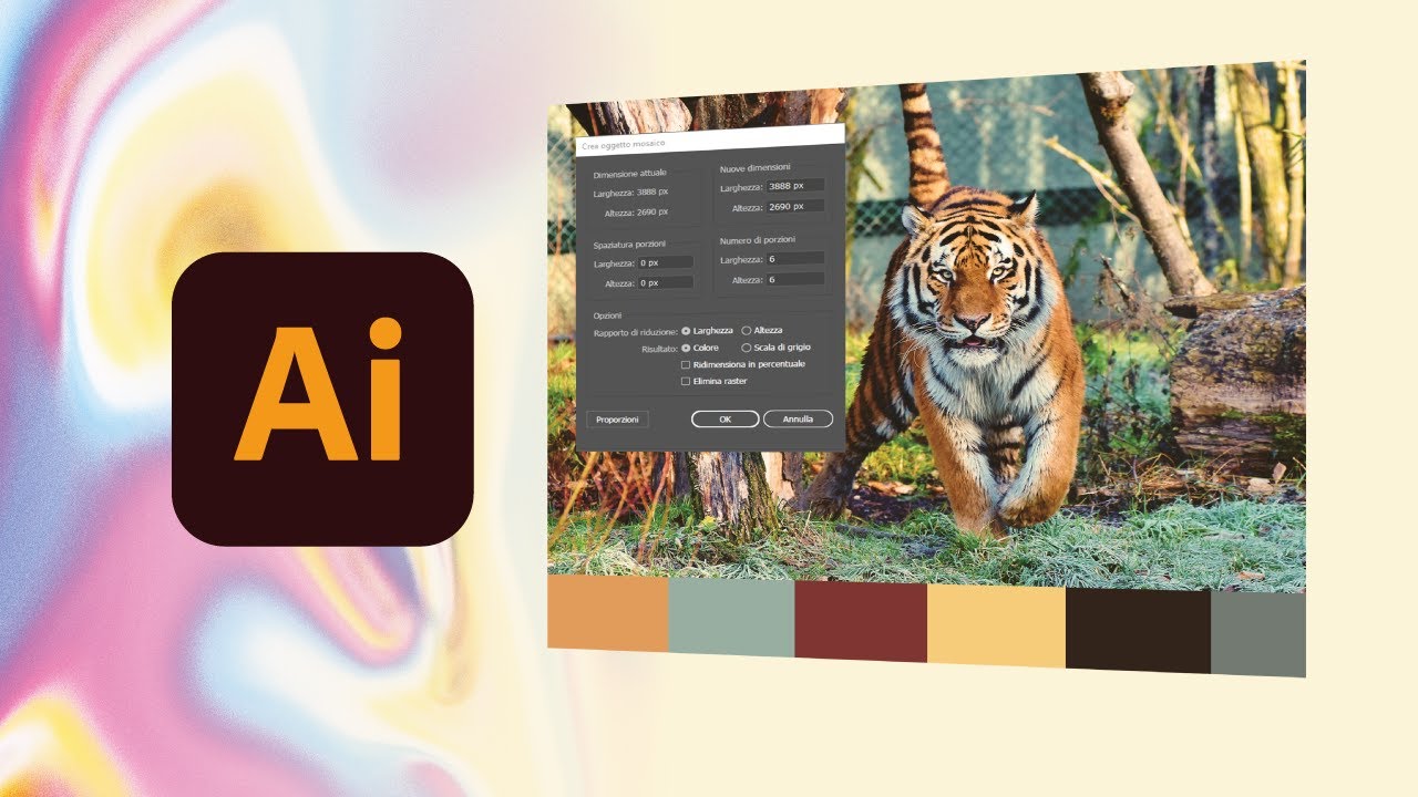 Come ottenere una palette colore da un'immagine con Illustrator