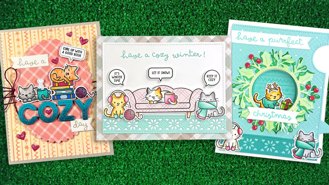 Intro to Cozy Cats, Cozy Cats Christmas Add-On & Cozy Sweater Stencil + 3 cards start to finish