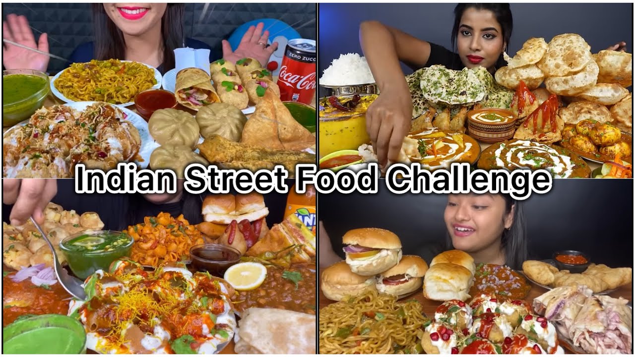 ASMR EATING INDIAN STREET FOOD,DAHI PURI,PAV BHAJI,PANEER BUTTER MASALA, MUKBANG EATING SOUNDS 