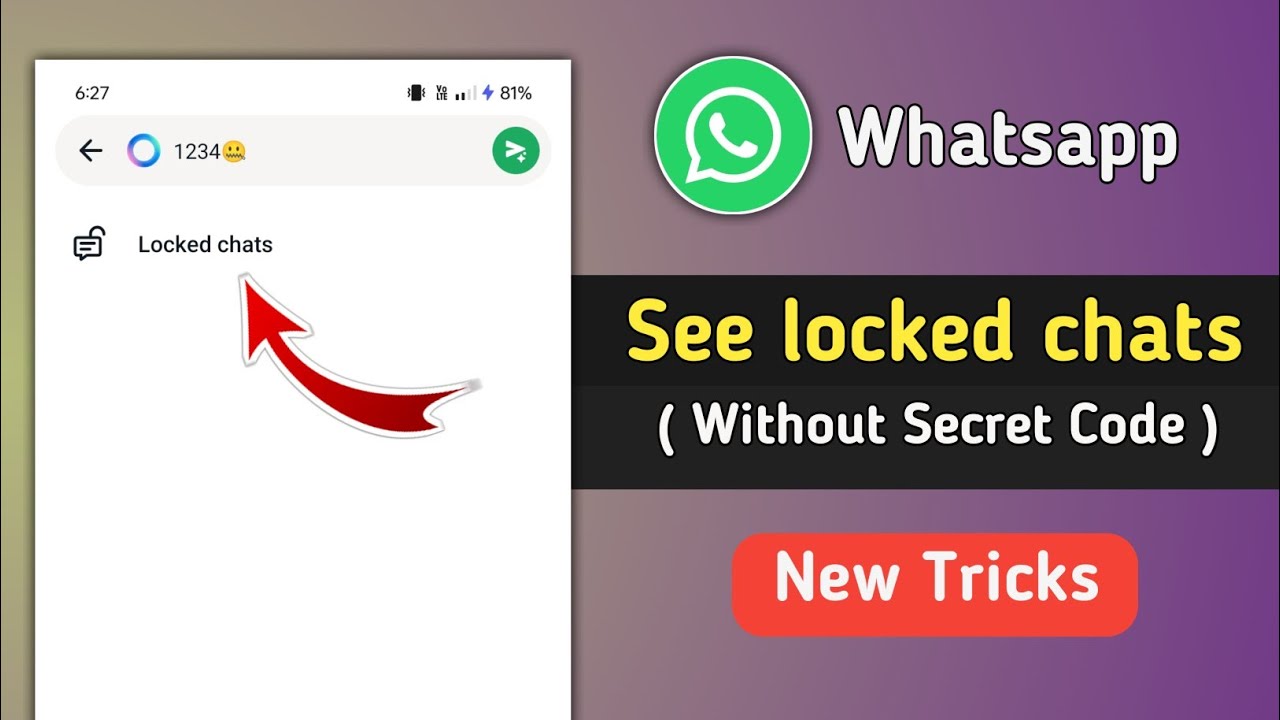 How to See Whatsapp Locked Chat without Secret Code | Whatsapp New Tricks 2024