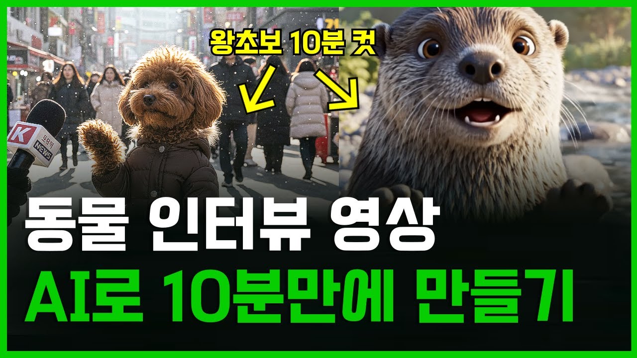 AI로 동물 영상 10분 만에 만드는 방법 | 아이 목소리부터 립싱크까지 | 왕초보용 가이드 무료