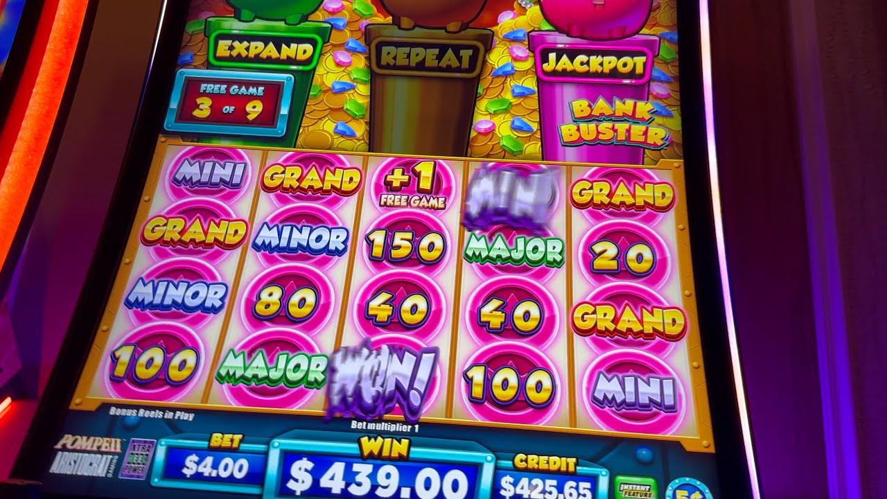MASSIVE WIN ON BANK BUSTER FULL SCREEN GRAND MAJOR MINOR MINI PROGRESSIVES