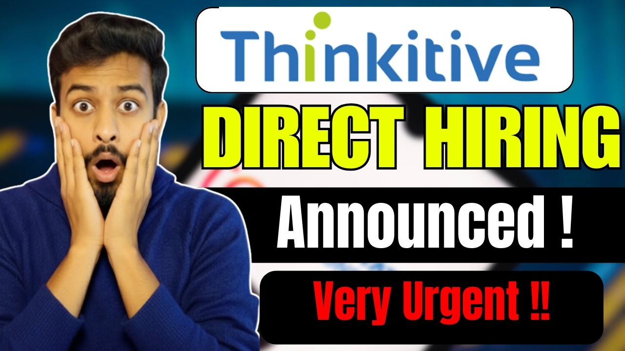 Finally Thinkitive Biggest Hiring Drive Announced ! OFF Campus Hiring For 2026, 2025, 2024 Batch