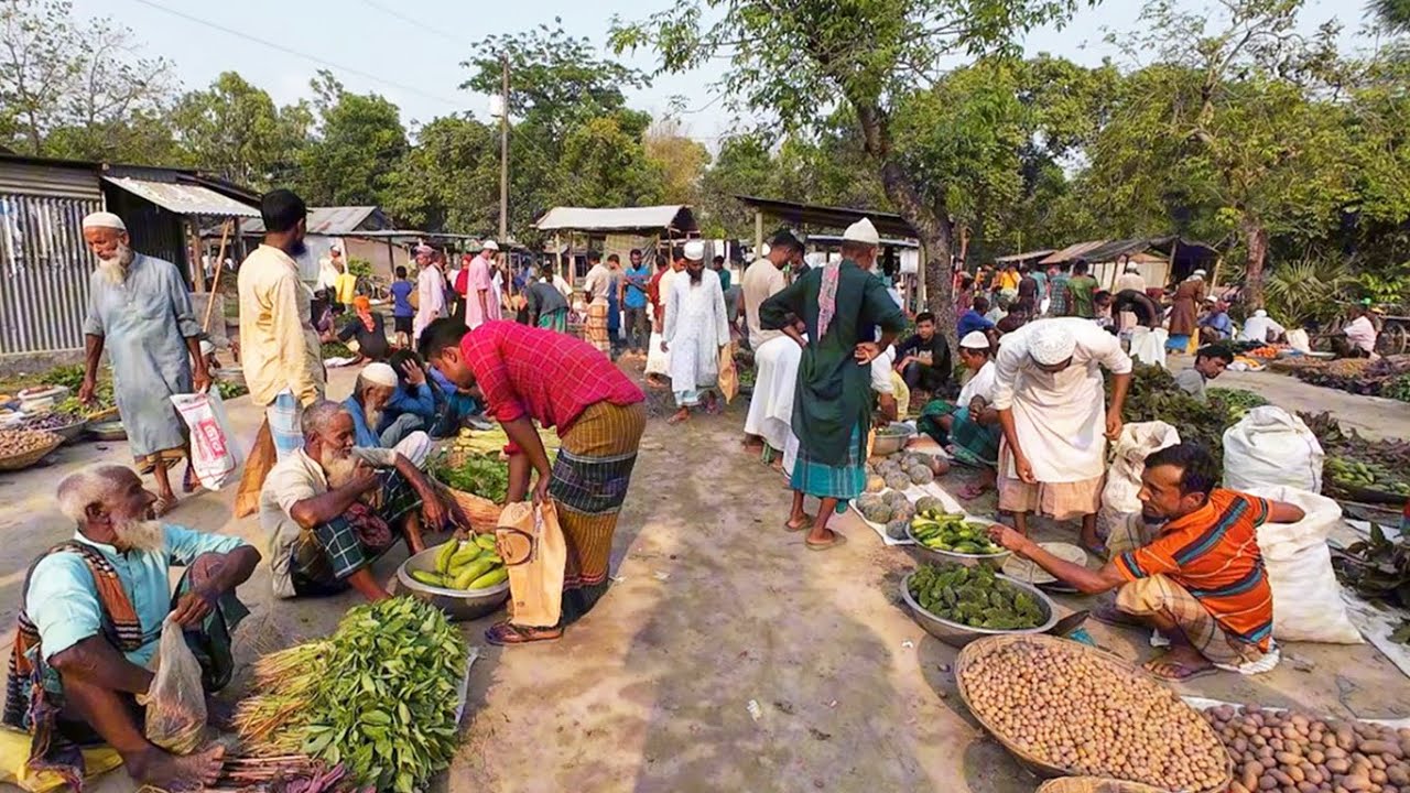 গ্রীষ্মের তপ্ত দুপুরে সীমান্তে গ্রামীণ হাট| কালাপাগলা বাজার| Traditional Bangladeshi market