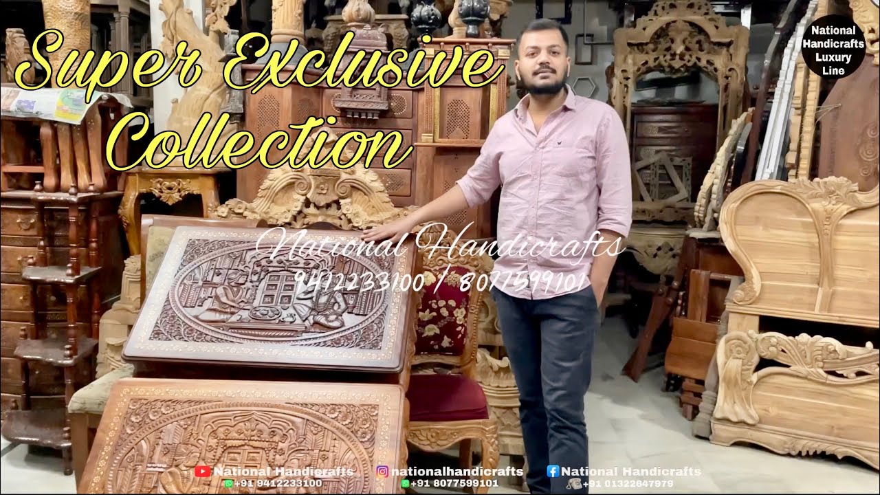 National Handicrafts Exclusive Furniture Coffee Table In Natural Style | Saharanpur Furniture