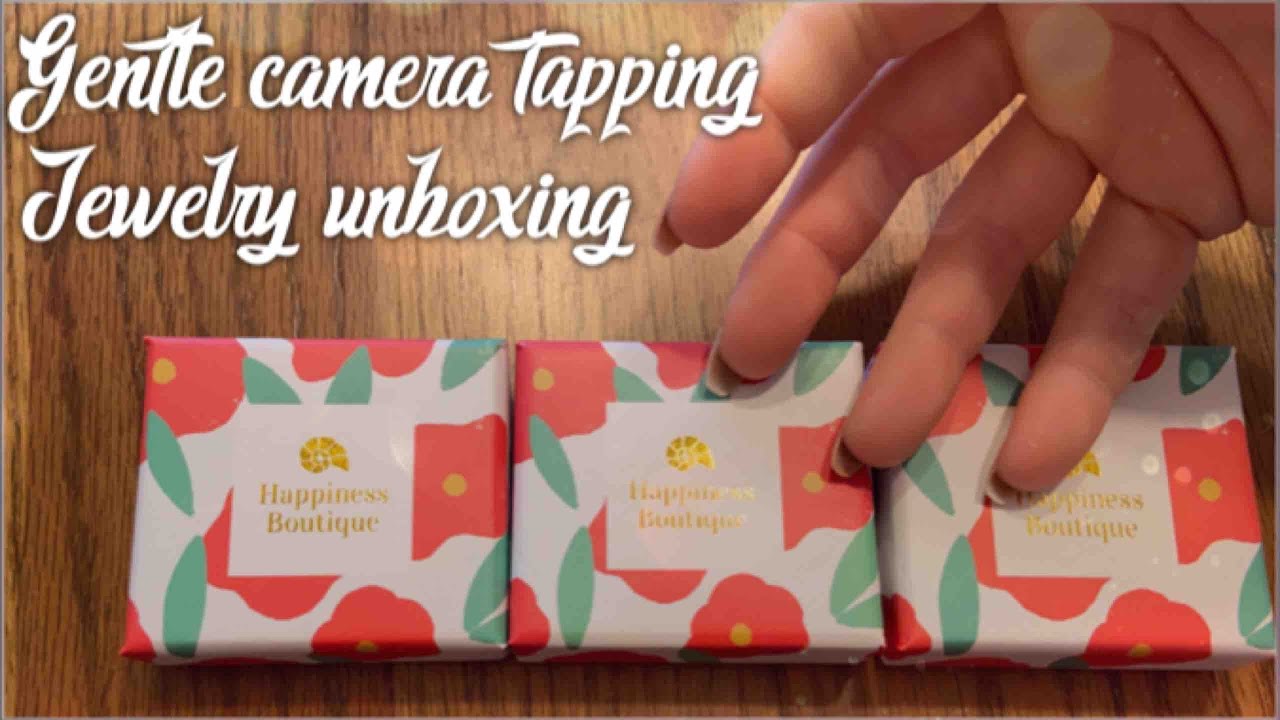 ASMR: Lofi gentle camera tapping while unboxing Happiness Boutique jewelry