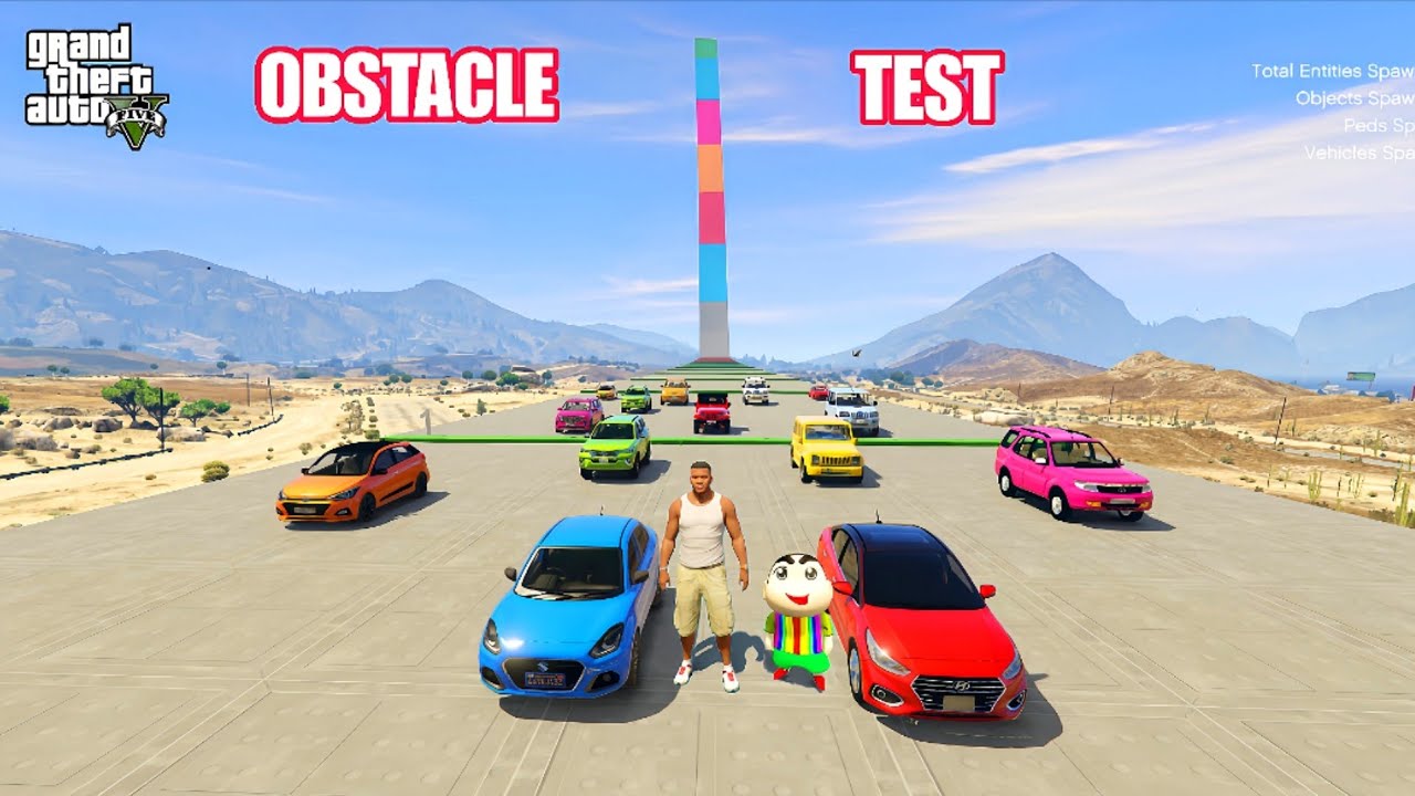 Franklin & Shinchan Tried Obstacle Test Challenge With Indian Cars in GTA 5