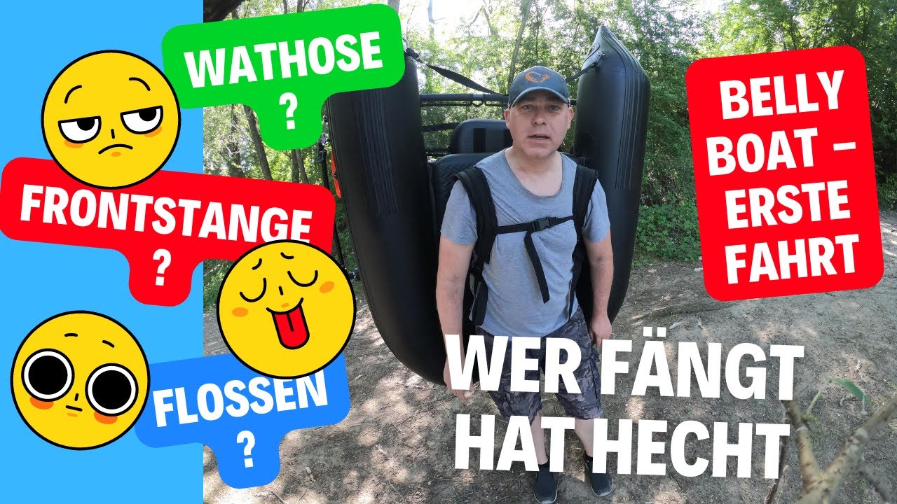 WER FÄNGT HAT HECHT Belly Boat SAVAGE GEAR PRO- MOTOR erste Fahrt.