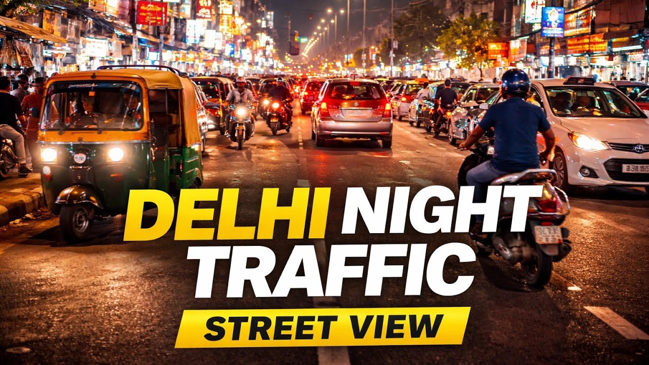 Night Traffic Street View | Busy Indian Road at Night | Real City Life