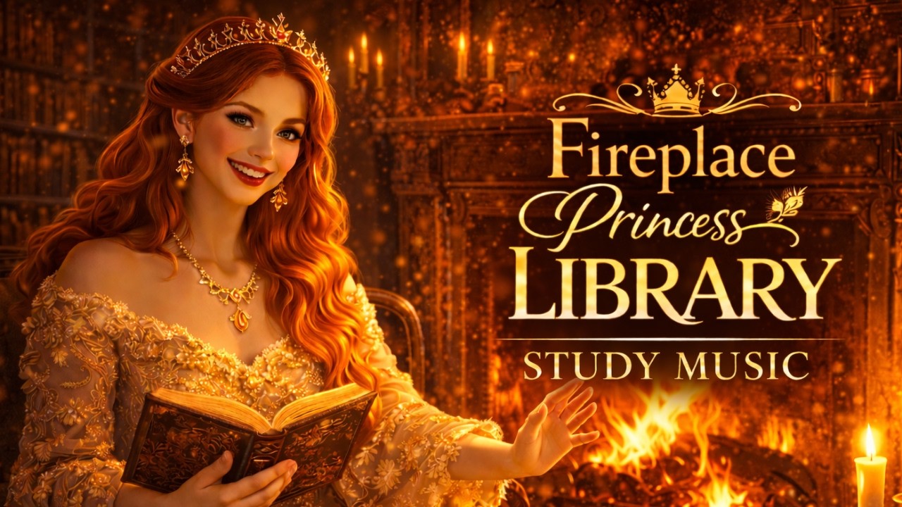 Fireplace Princess Library 🔥 Elegant Waltz Study Music for Deep Focus (3 Hours, No ads)