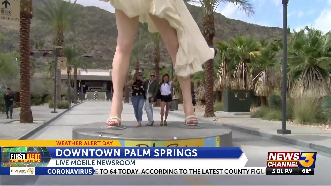Rainy weather didn't keep tourists from enjoying downtown Palm Springs