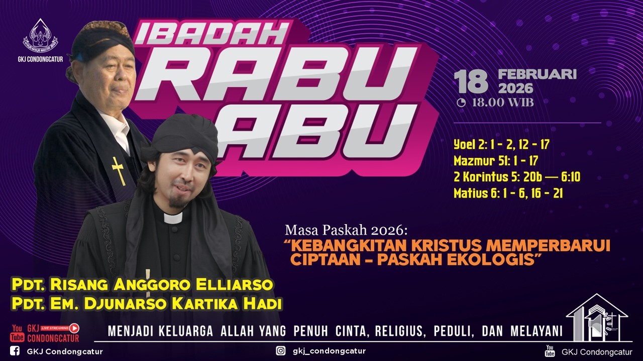 Ibadah Rabu Abu, Rabu, 18 Februari 2026, Jam 18.00 WIB