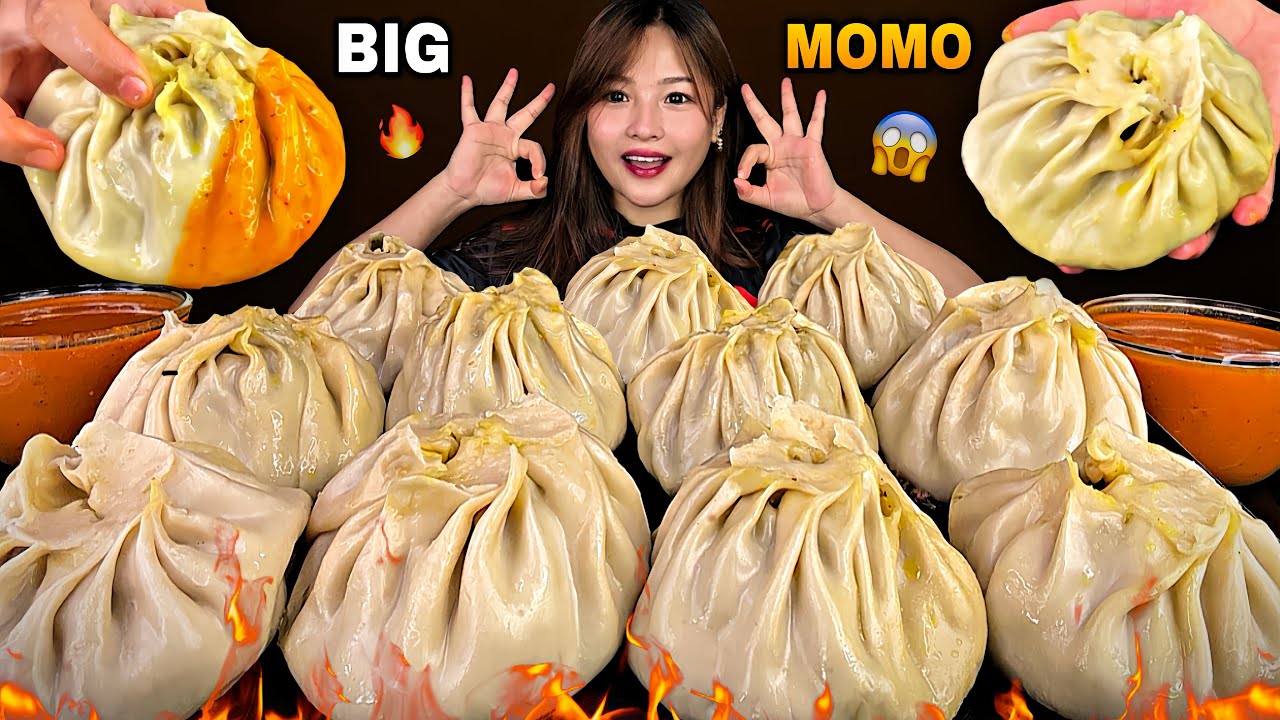 WORLD BIGGEST & JUICIEST BUFF MOMO🔥😱 | 10 GIANT NEPALI MOMOS🥟 + SPICY ACHAR🌶️ | JUICY BIG BITES