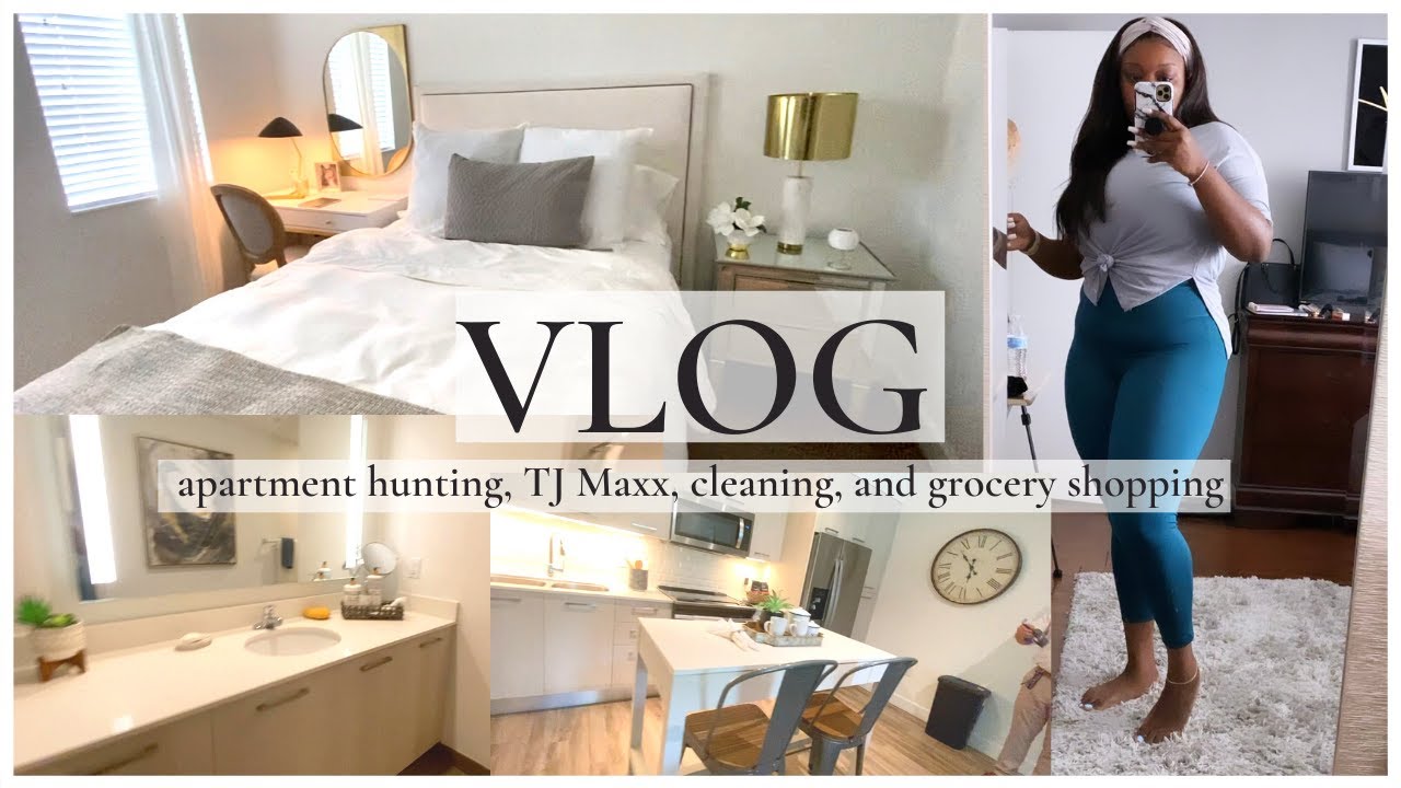 VLOG EP. 5: APARTMENT HUNTING, GROCERY SHOPPING, TJ MAXX HAUL, CLEANING, & MORE | LIFE ON A TERRACE