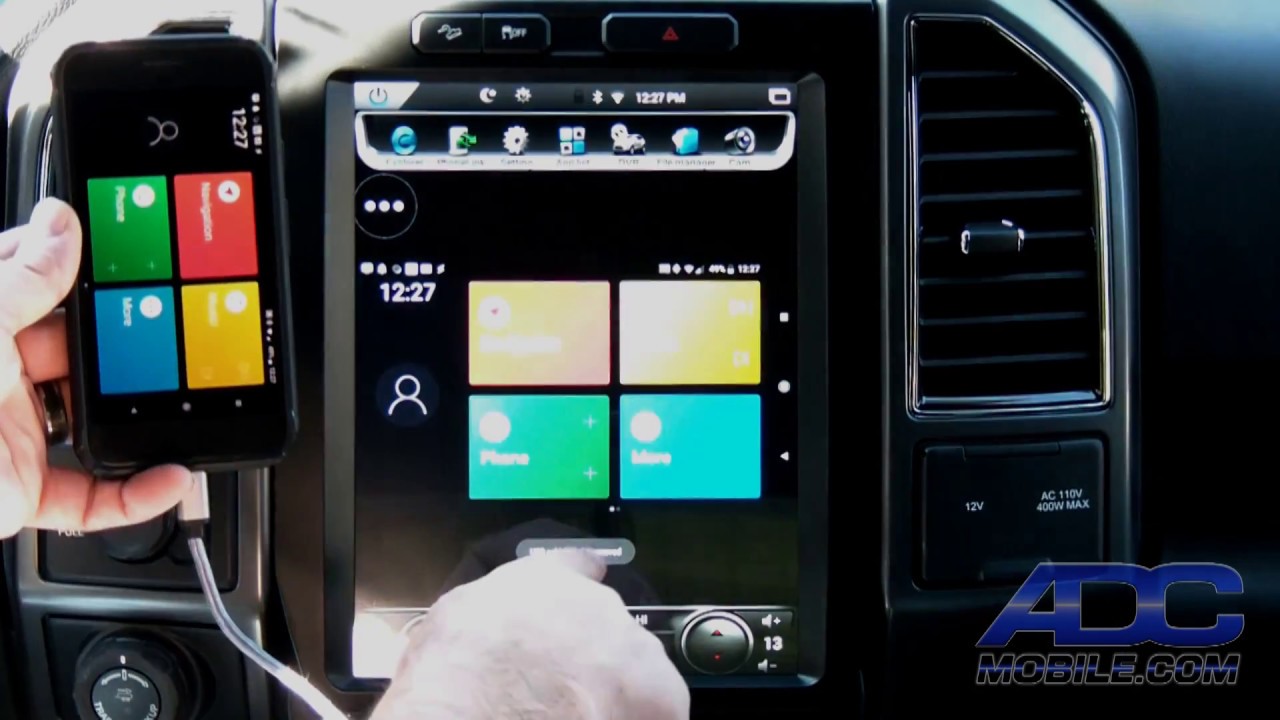 Linkswell 12" T-Style Radio for Ford F-Series: Phone Mirroring