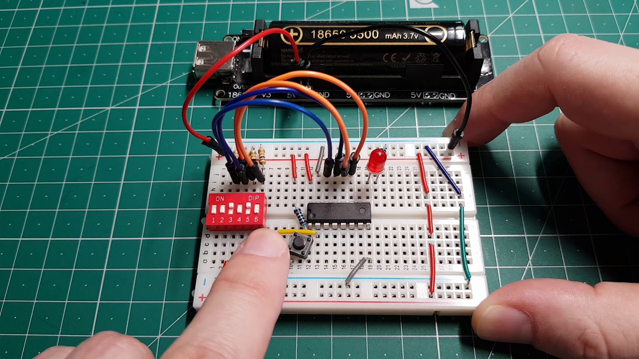 Testen des Schieberegisters 74HC165