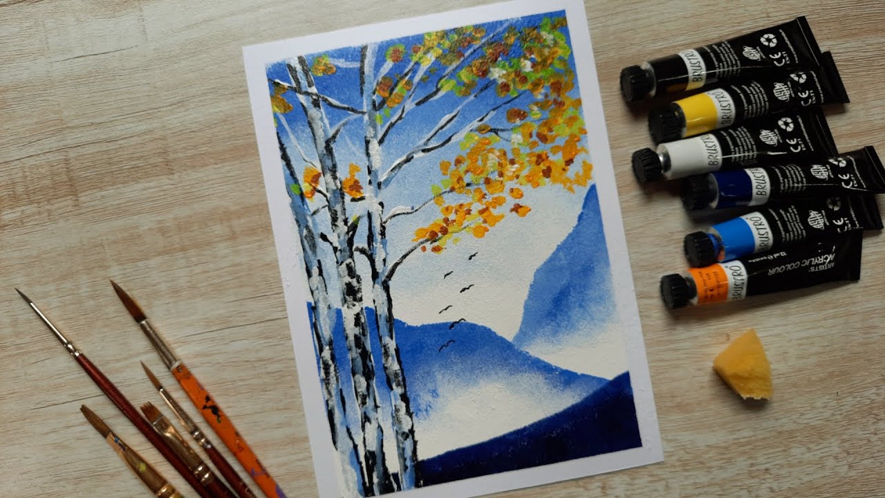 Landscape Acrylic Painting For Beginners | Acrylic Painting @goodnessinyou @wowartpainting