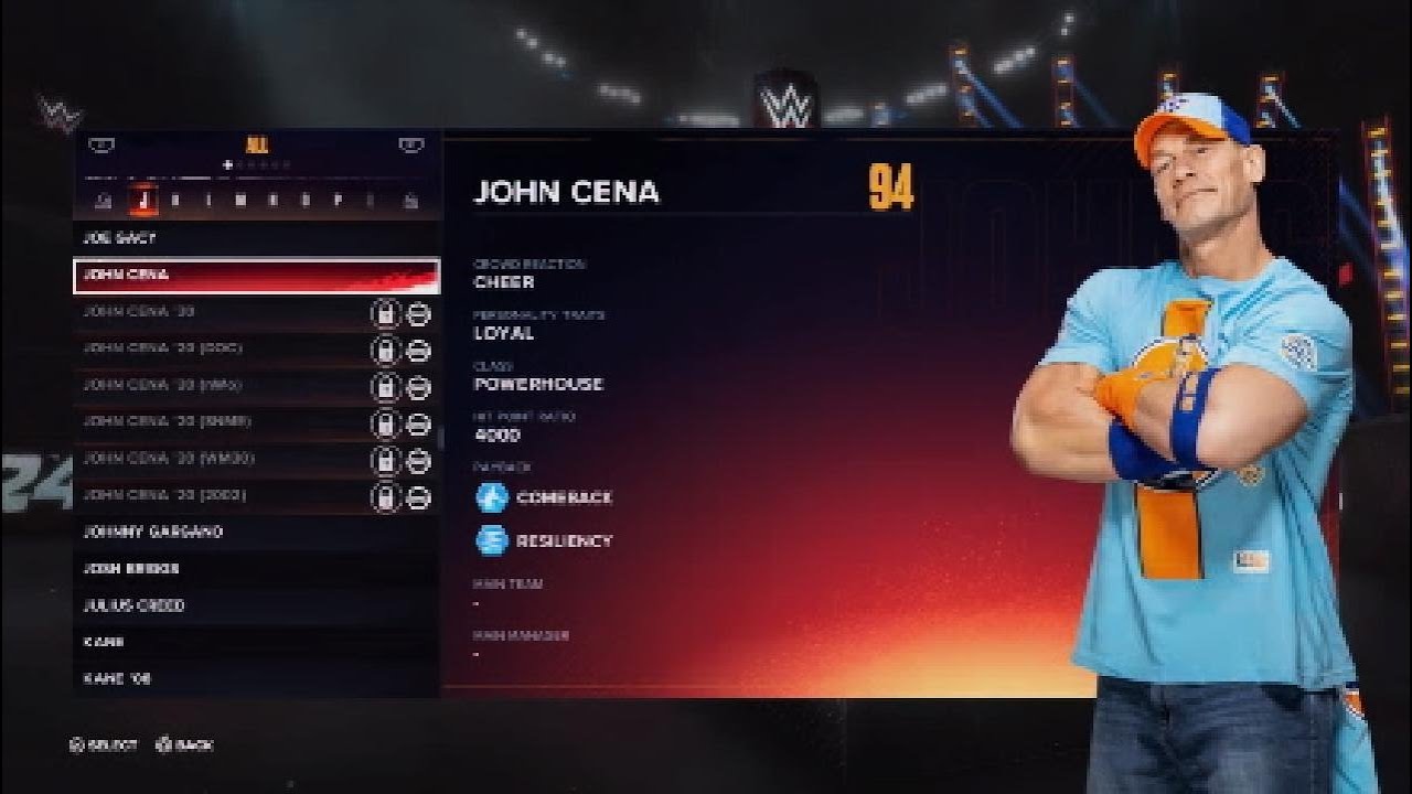 WWE John Cena 2K24 Signatures & Finishers Moveset