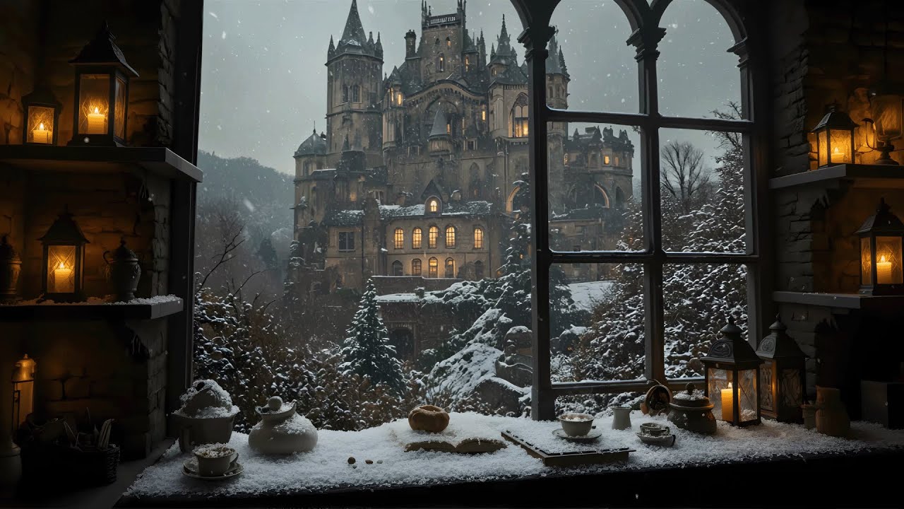 Winter Castle Silence – Dark Academia Piano & Candlelight Ambience for Deep Focus