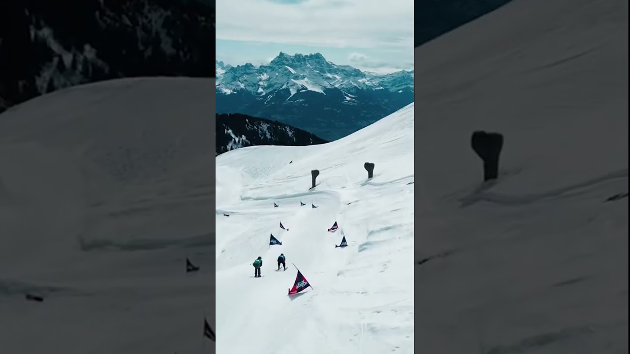 Filmer des courses de ski au drone! Vid&eacute;o compl&egrave;te sur mon profil #skicross #drone #dronesport