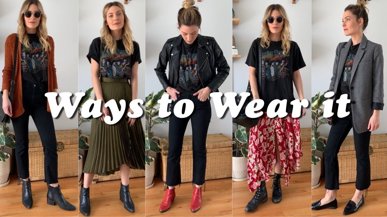 1 SHIRT 30 OUTFITS Ways to Wear it | Vintage T Shirt Edition | Tiny Acorn