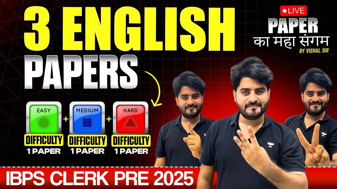 📈3 English Papers for IBPS Clerk Pre 2025 || IBPS Clerk English Paper || Vishal Sir