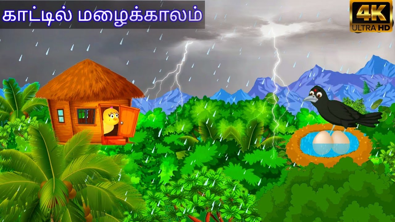 rain in the forest story/crow and birds story /moral story in tamil