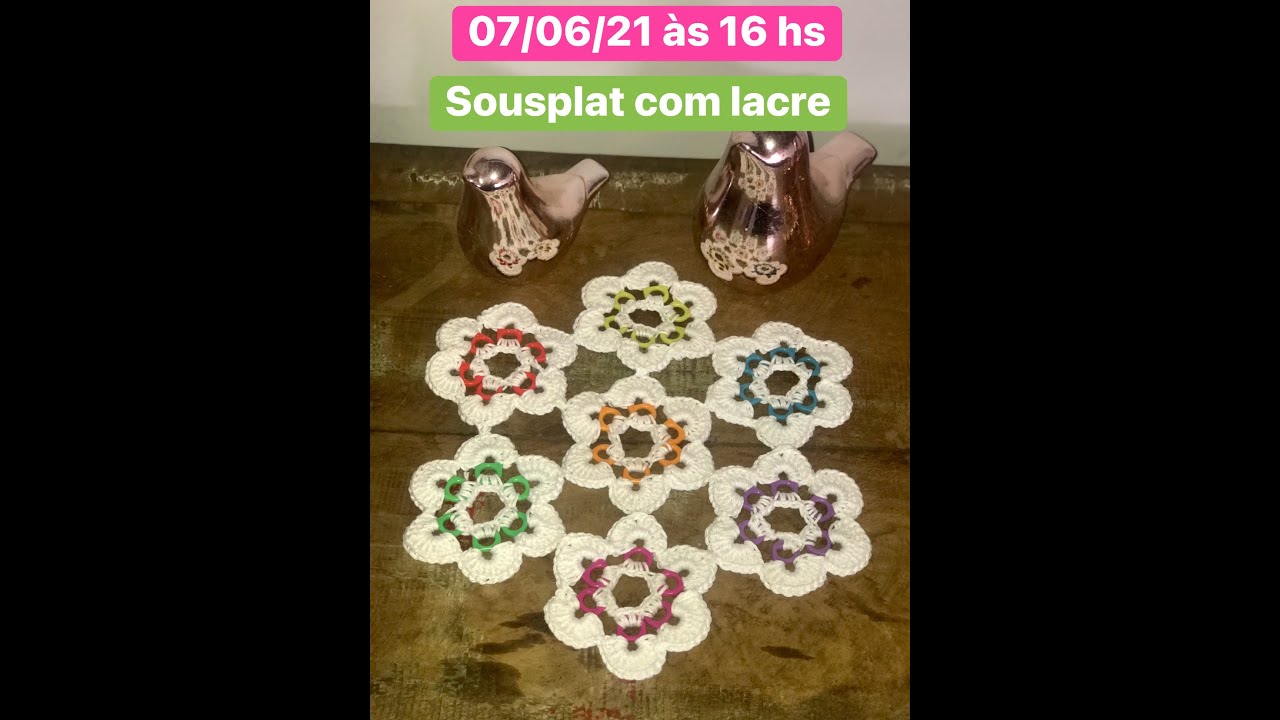 Sousplat de crochê com lacre