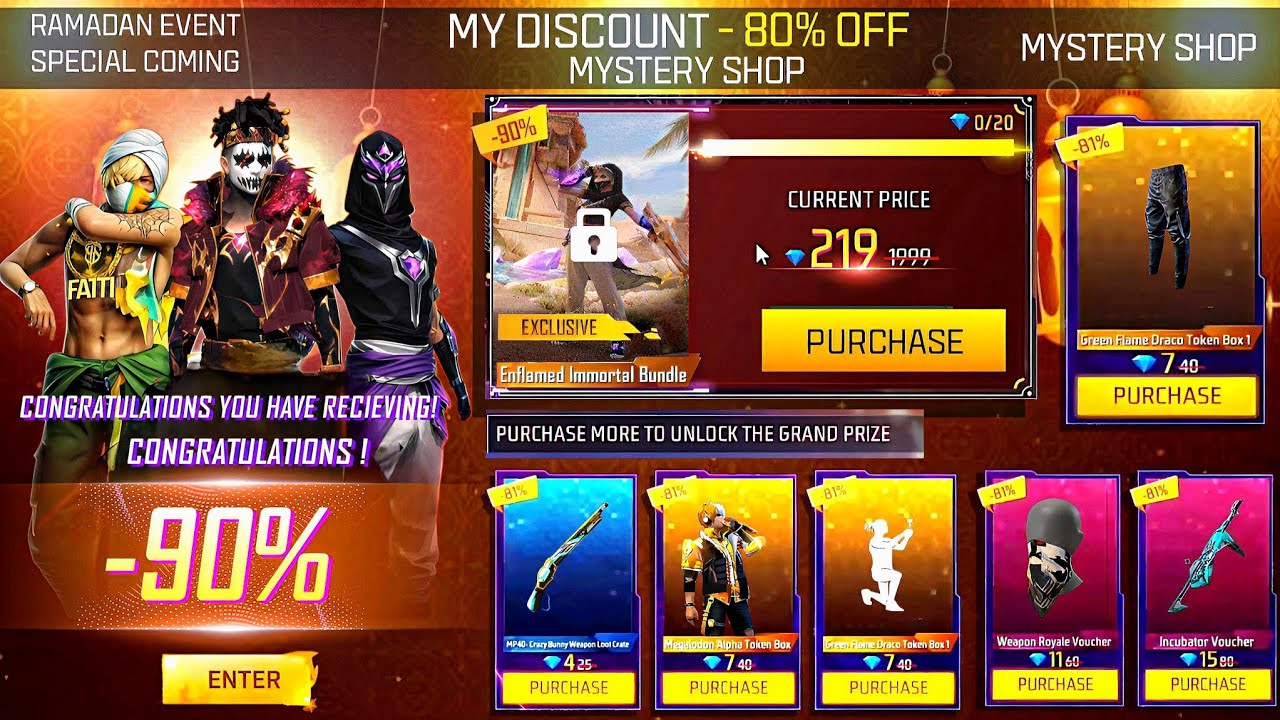 Ramadan Mystery Shop Event Free Fire 🤯🥳|free fire new event|ff new event|upcoming event in free fire