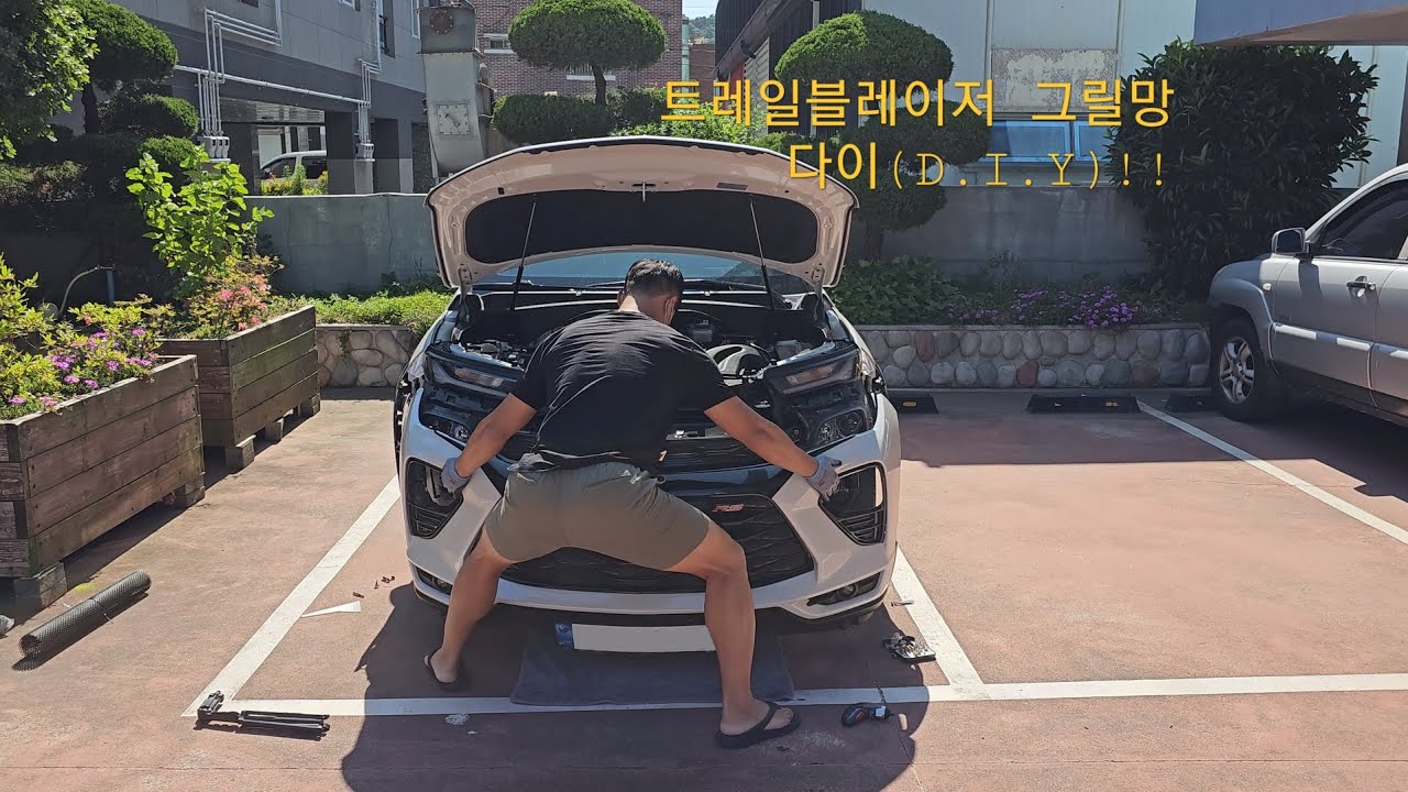 트레일블레이저 그릴망 다이하기!
