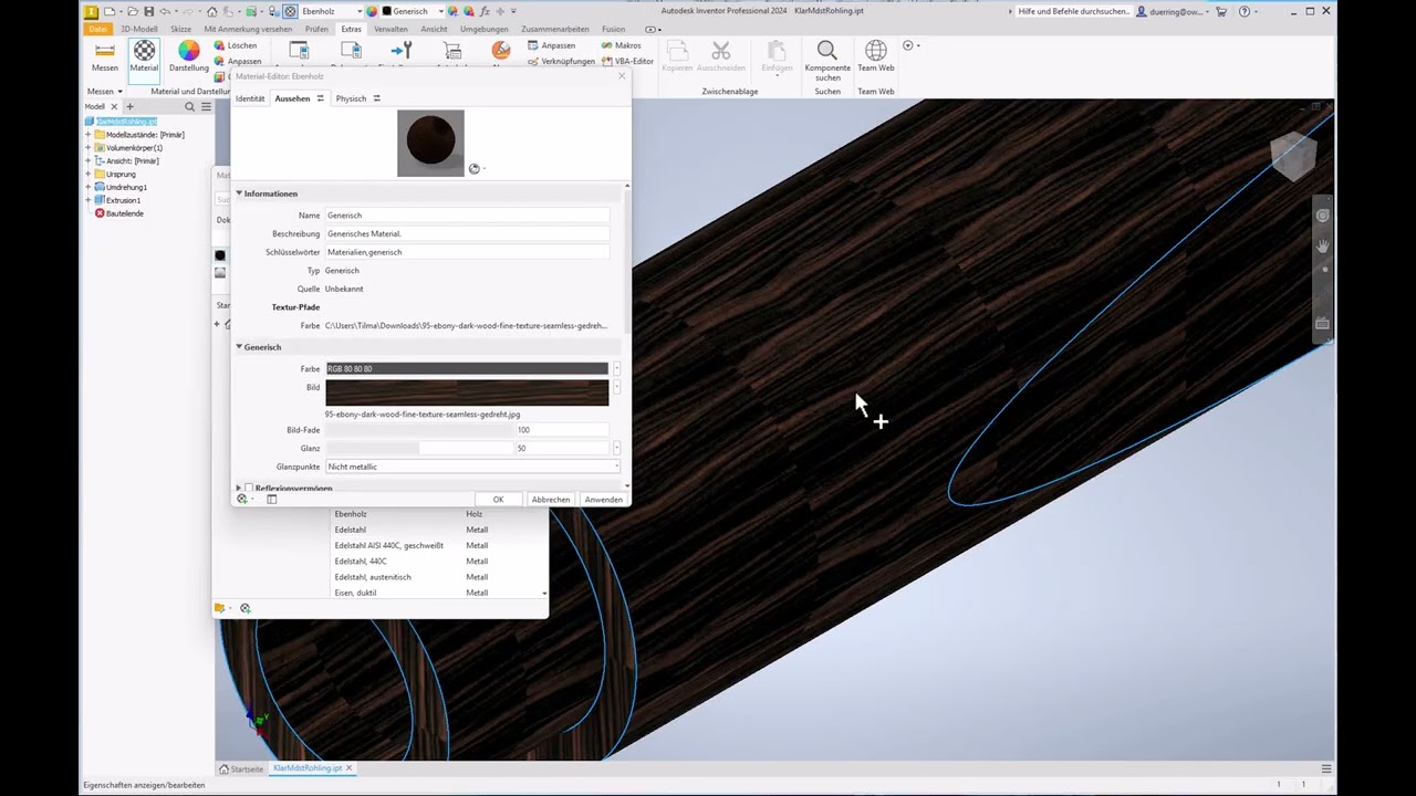 Bild als Material in INVENTOR