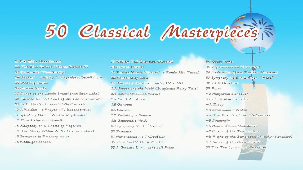 Top 50 Classical Masterpieces – Relaxing Music for Study, Sleep & Focus