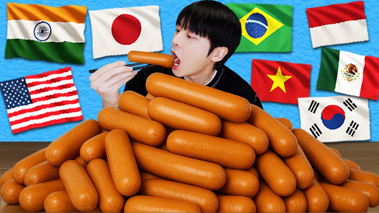 ASMR Mukbang: Приготовление и поедание сосисок в стиле разных стран своими руками