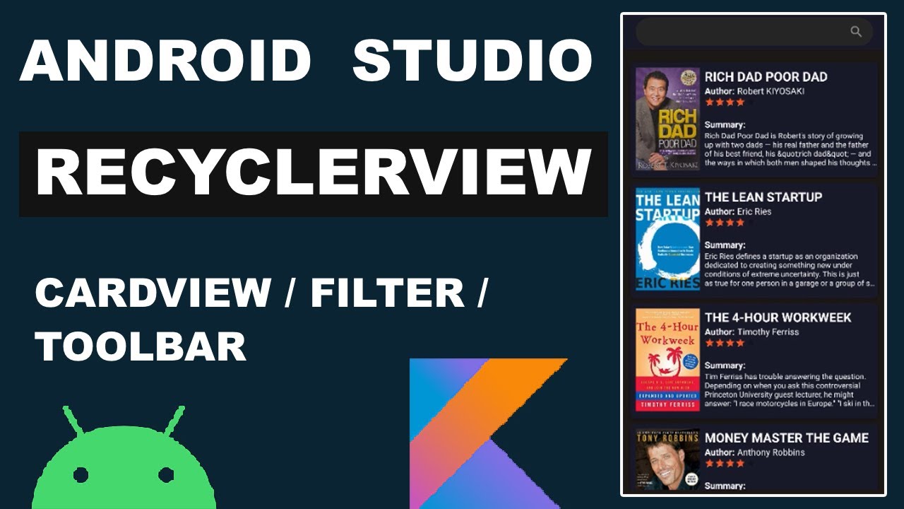 Android Studio RecyclerView avec Filtre de recherche en kotlin | Tutoriel Complet Android Français