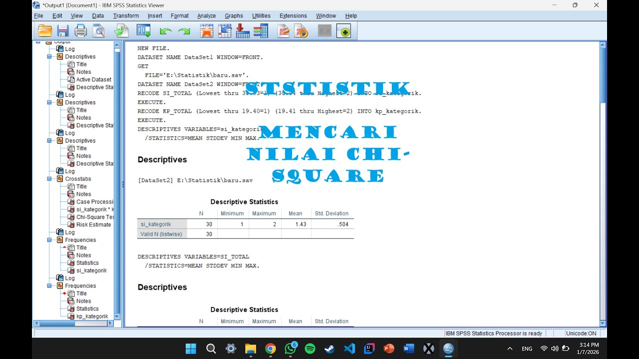 Statistik mencari nilai chi square