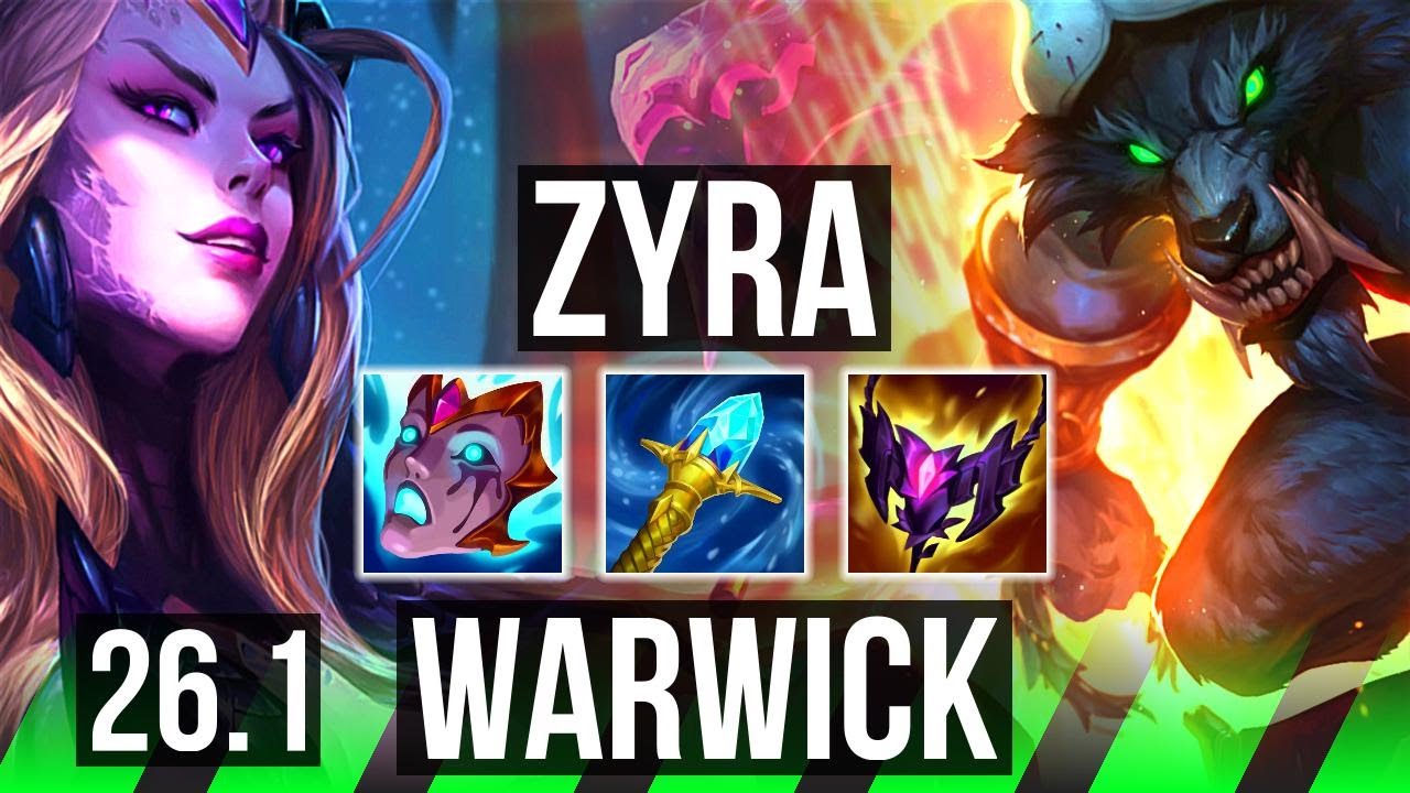 ZYRA vs WARWICK (JGL) | 11k gold comeback, 45K damage | EUW Master | 26.1