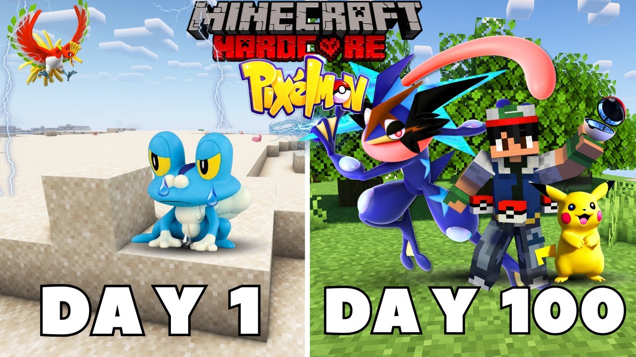 I Survived 100 DAYS as  Ultmate Greninja POKEMON in HARDCORE Minecraft! अभी मजा आयेगा बिडू ||