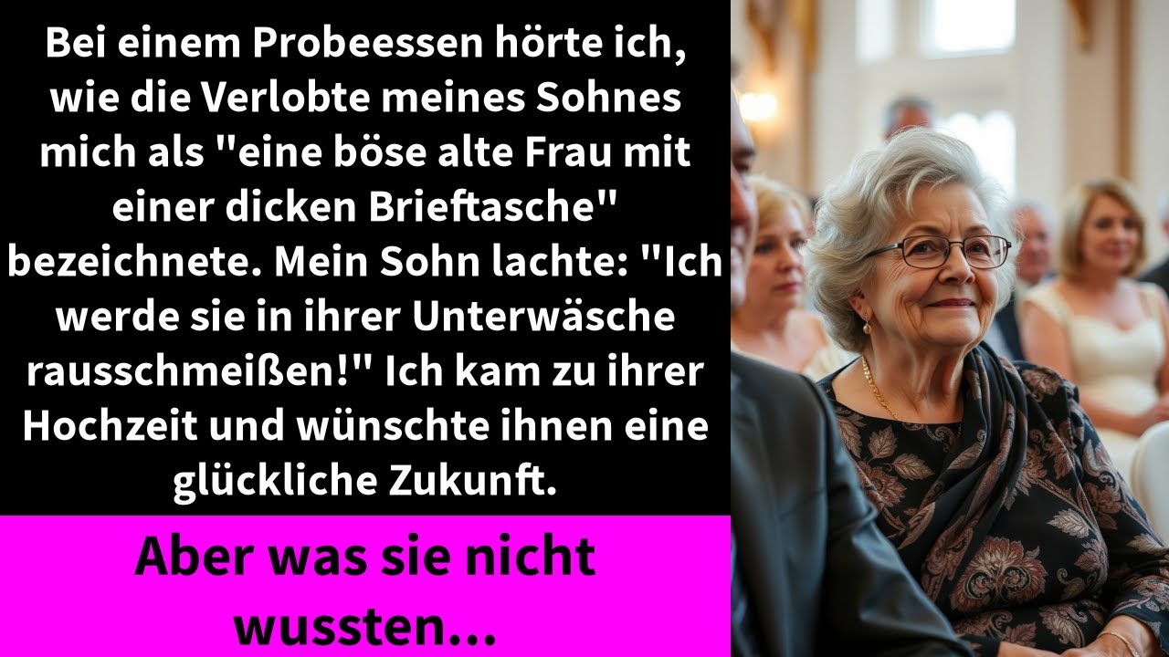 Bei einem Probeessen hörte ich, wie die Verlobte meines Sohnes mich als 