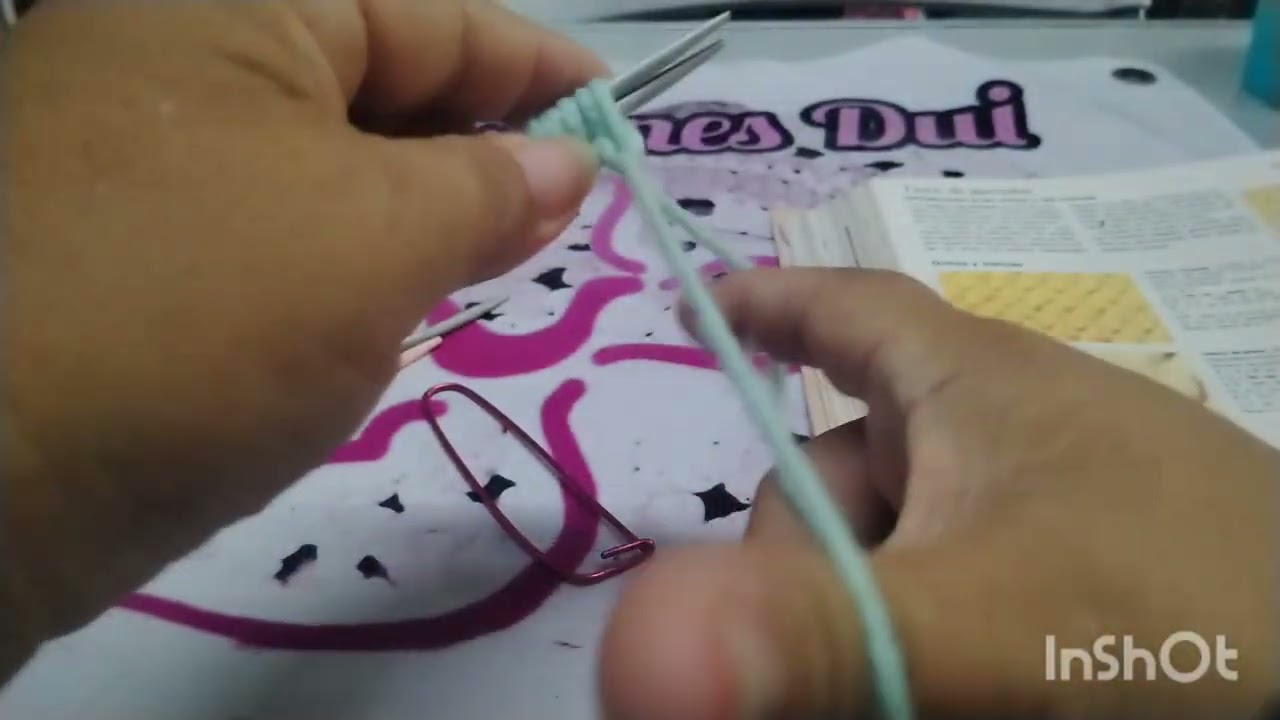 *Bufanda a dos agujas* Punto canasta trenzada. 