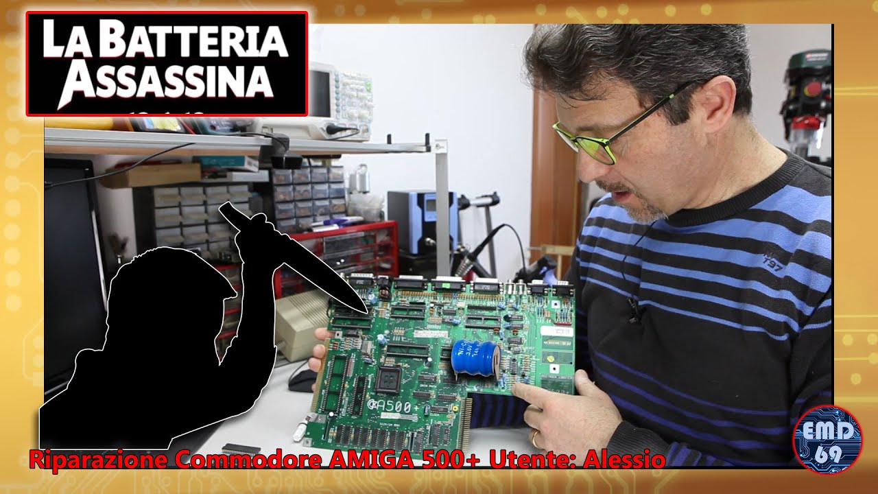 Riparazione Amiga 500+ afflitta da corrosione delle piste, pad e via della solita Batteria Assassina