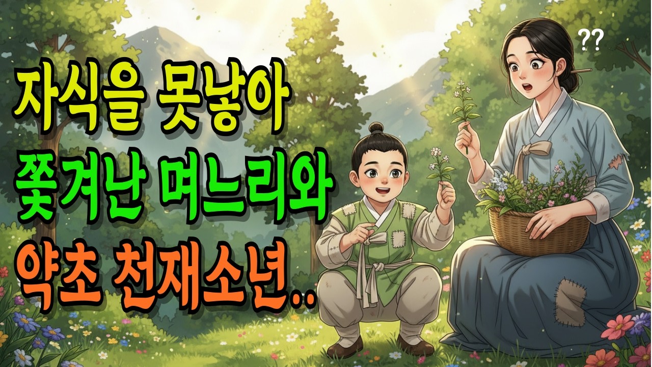 자식을 못낳아 쫓겨난 며느리와 약초 천재소년 | 전설 | 야담 | 옛날이야기 | 오디오북 | 감동스토리 |