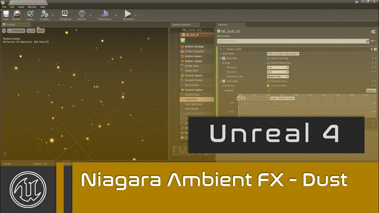 UE4 - Niagara Ambient FX - Dust / Fireflies