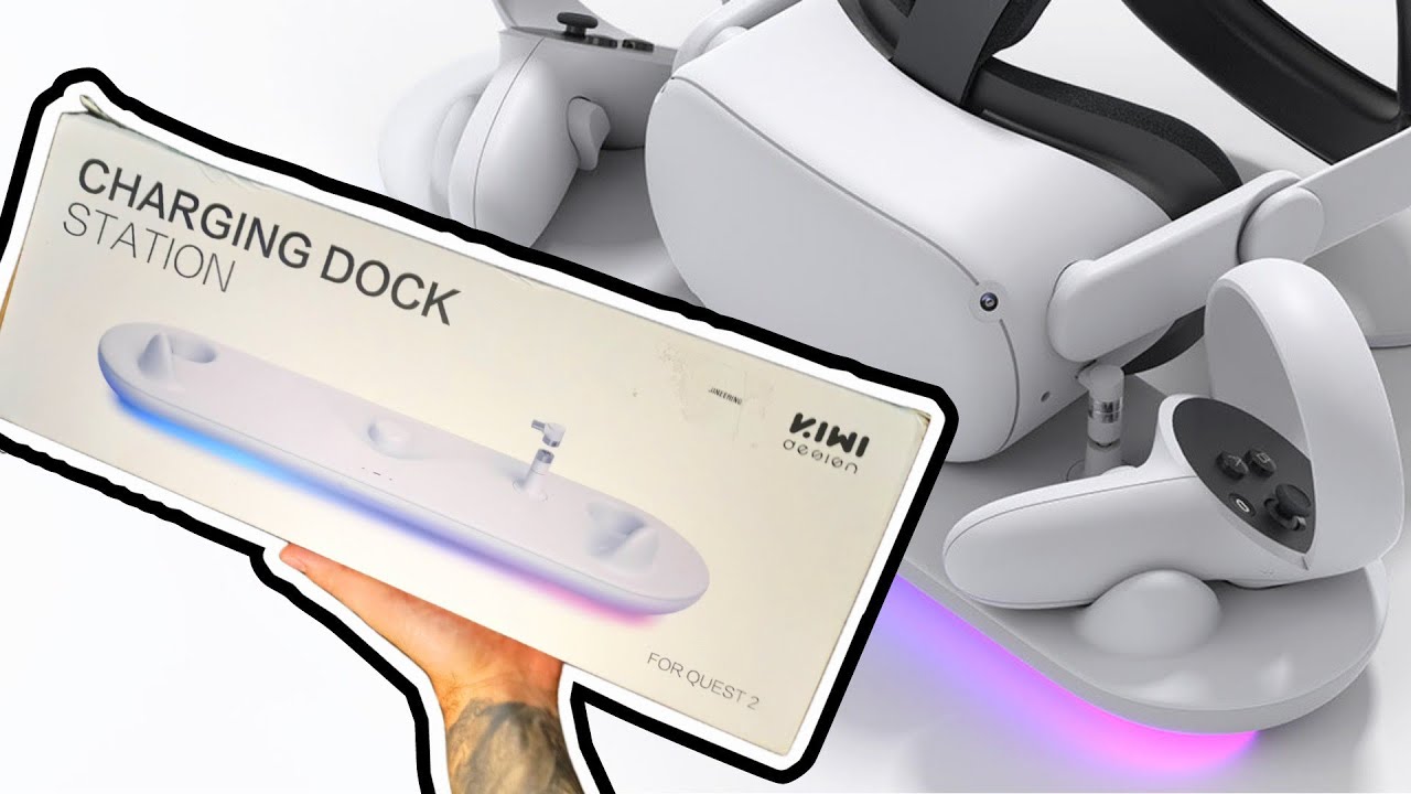 BASE DE CARREGAMENTO pro seu MetaQuest 2 da Kiwi Design! Charging Dock Station