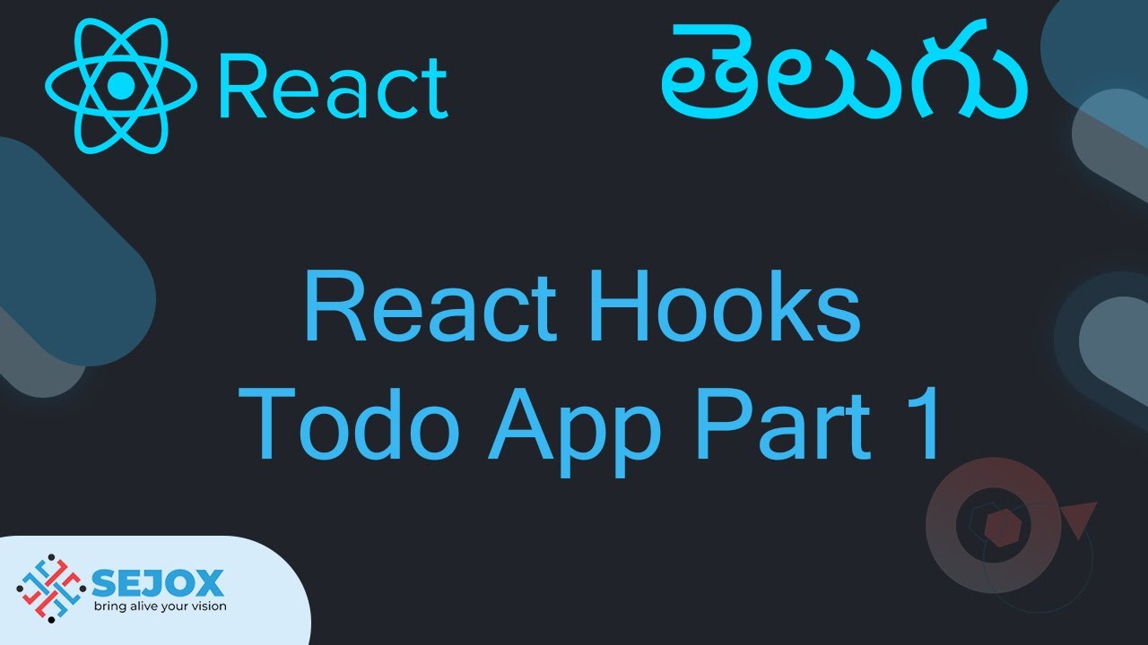 23 React Hooks Todo App Part 1 in Telugu